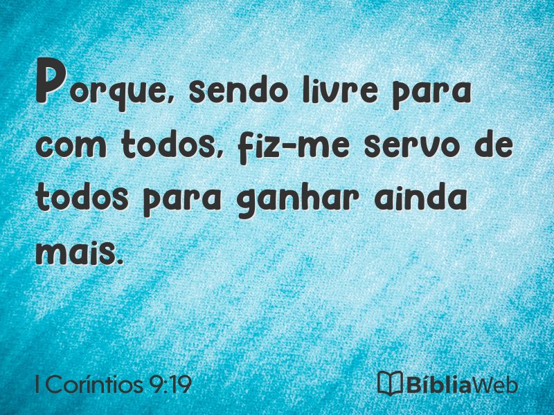 I Coríntios 9:19 em imagem para compartilhar