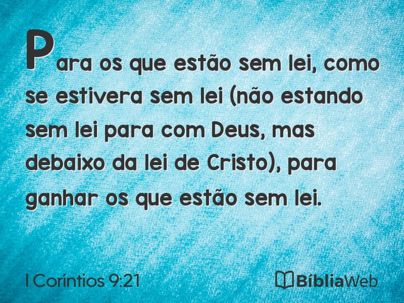 I Coríntios 9:21 em imagem para compartilhar