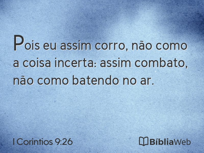 I Coríntios 9:26 em imagem para compartilhar