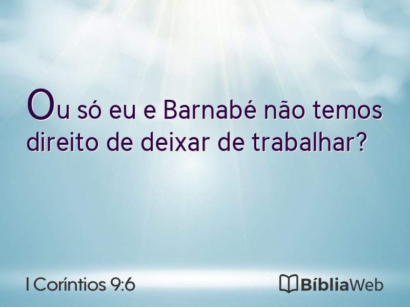 I Coríntios 9:6 em imagem para compartilhar