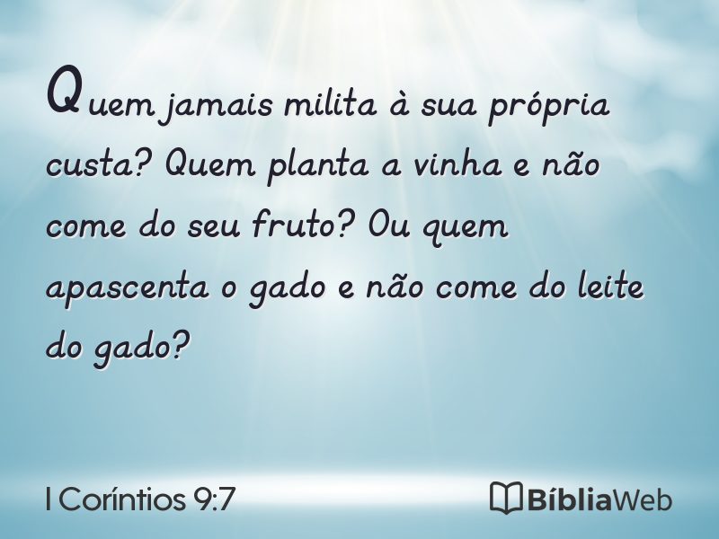 I Coríntios 9:7 em imagem para compartilhar