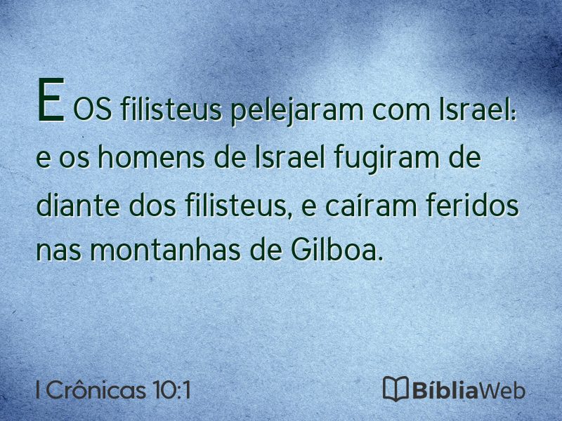 I Crônicas 10:1 em imagem para compartilhar