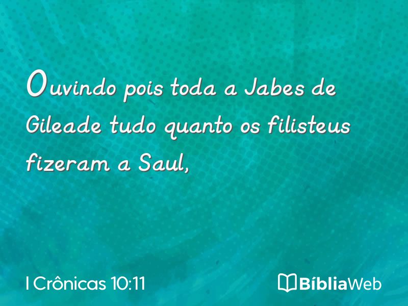 I Crônicas 10:11 em imagem para compartilhar