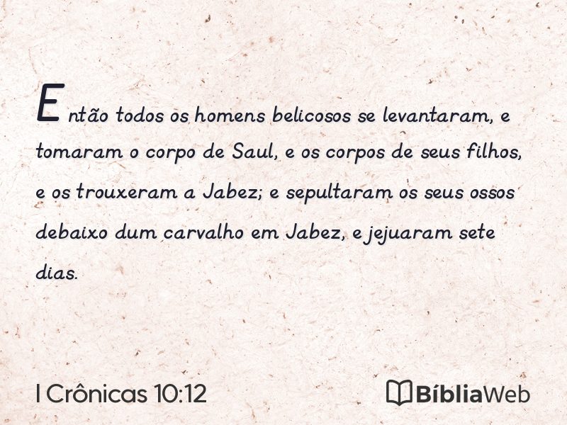I Crônicas 10:12 em imagem para compartilhar