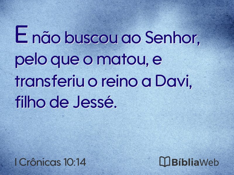 I Crônicas 10:14 em imagem para compartilhar
