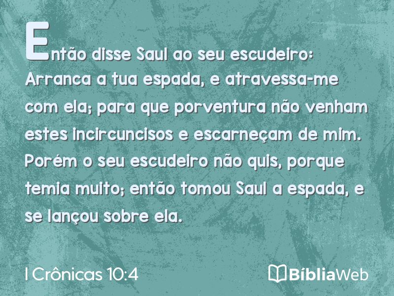 I Crônicas 10:4 em imagem para compartilhar