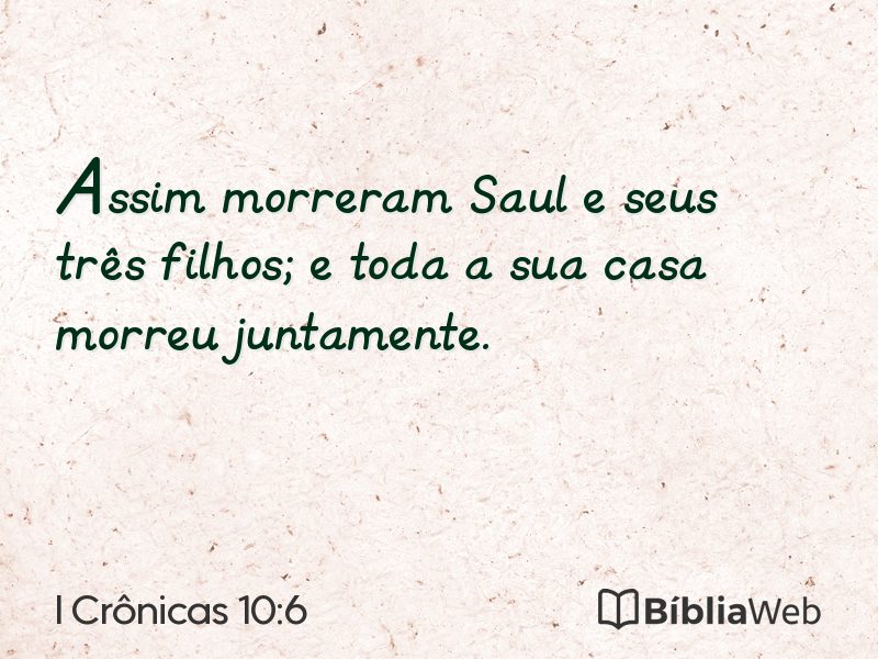 I Crônicas 10:6 em imagem para compartilhar