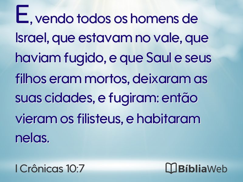 I Crônicas 10:7 em imagem para compartilhar