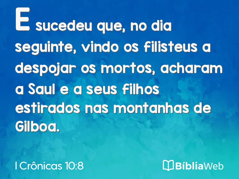 I Crônicas 10:8 em imagem para compartilhar
