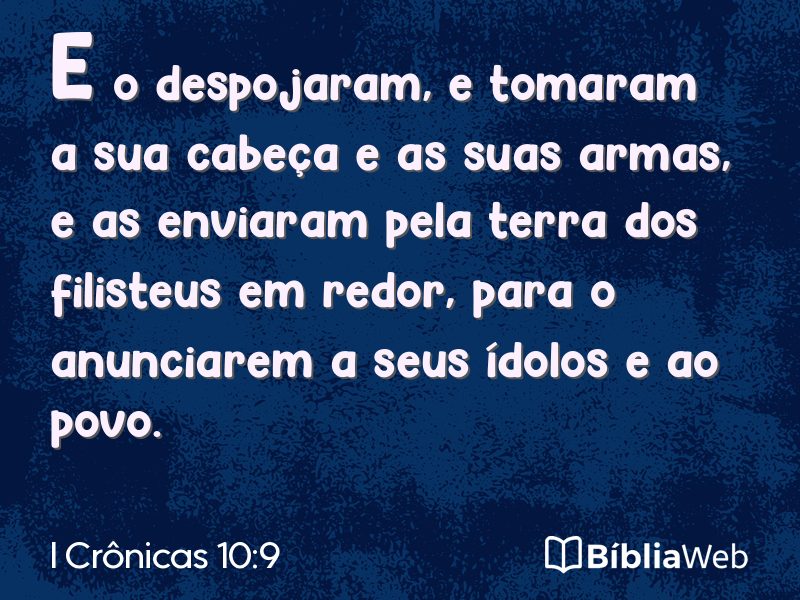 I Crônicas 10:9 em imagem para compartilhar