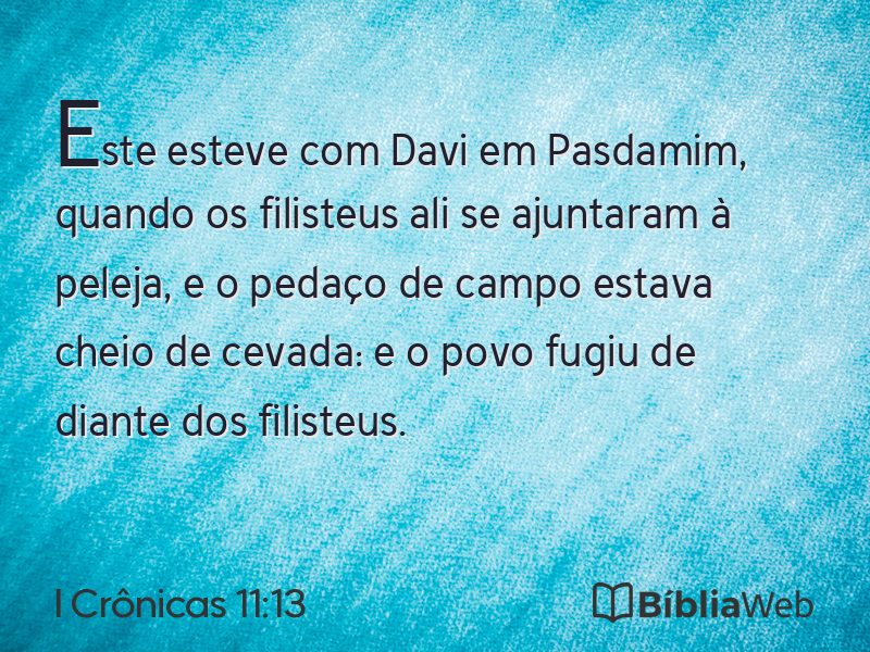I Crônicas 11:13 em imagem para compartilhar