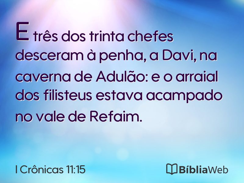 I Crônicas 11:15 em imagem para compartilhar