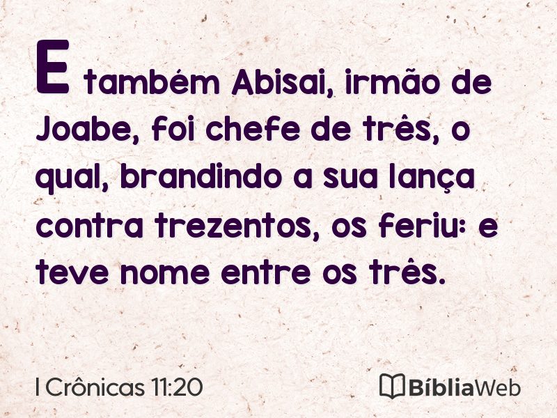 I Crônicas 11:20 em imagem para compartilhar