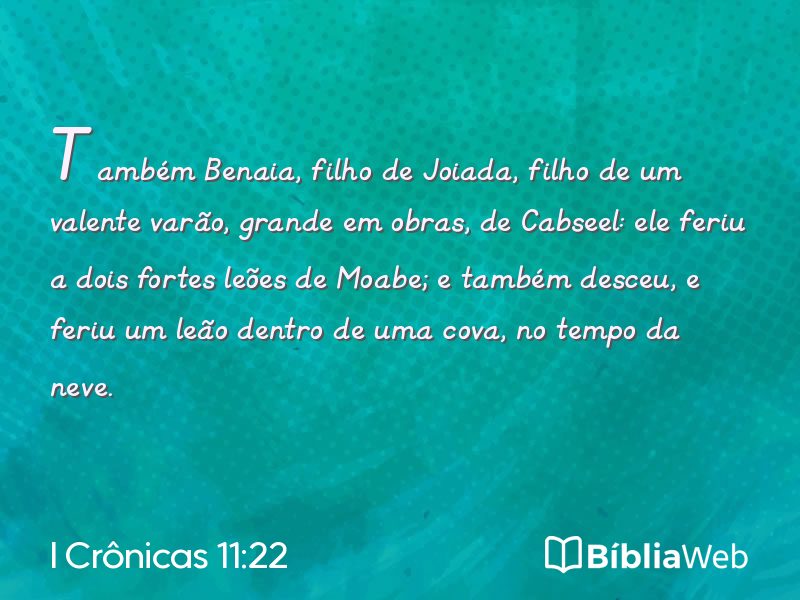 I Crônicas 11:22 em imagem para compartilhar