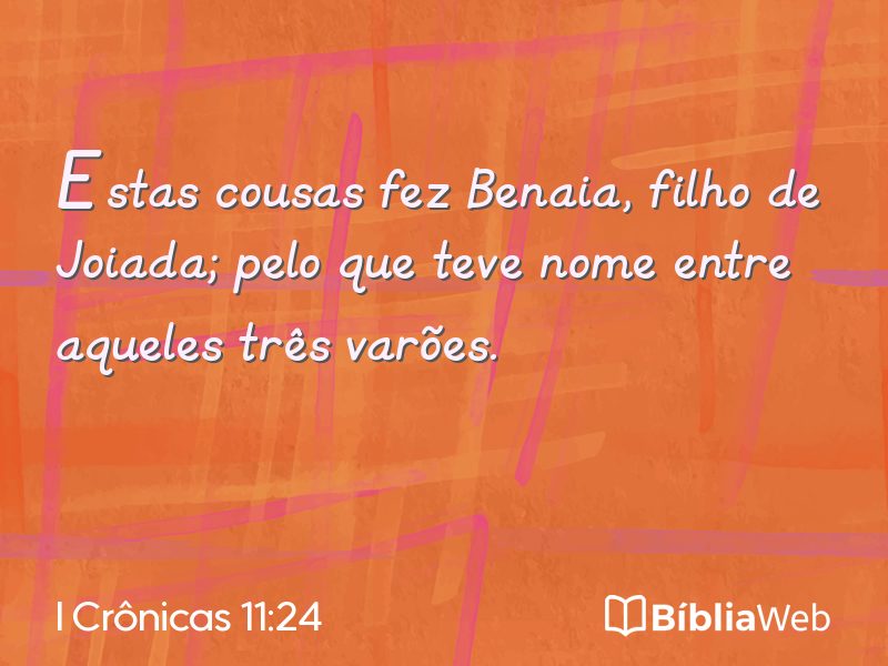I Crônicas 11:24 em imagem para compartilhar