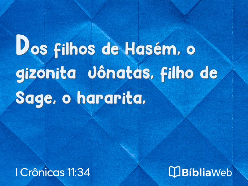 I Crônicas 11:34 em imagem para compartilhar
