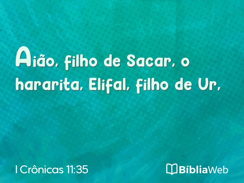 I Crônicas 11:35 em imagem para compartilhar