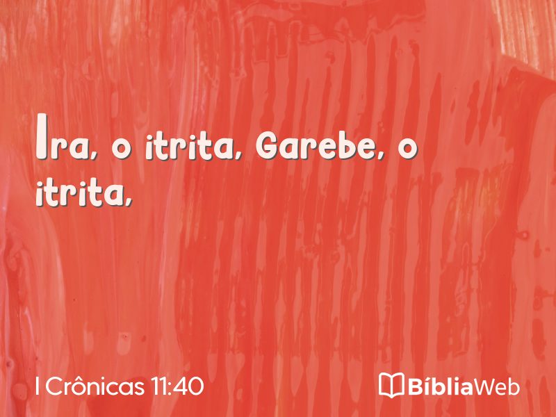 I Crônicas 11:40 em imagem para compartilhar