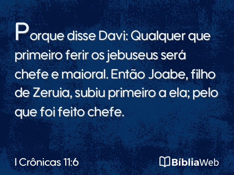 I Crônicas 11:6 em imagem para compartilhar