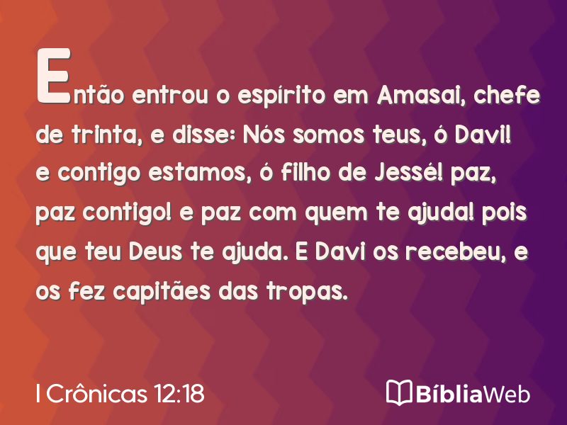 I Crônicas 12:18 em imagem para compartilhar