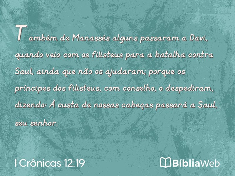 I Crônicas 12:19 em imagem para compartilhar