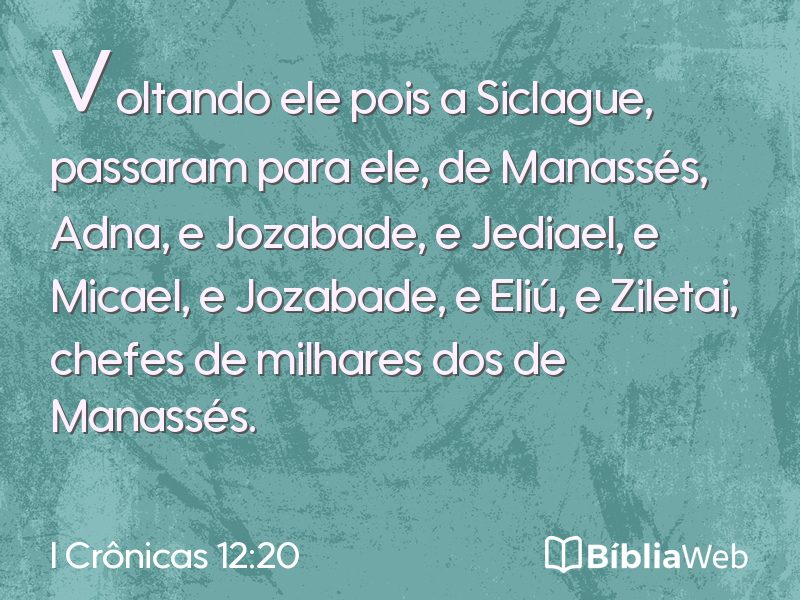 I Crônicas 12:20 em imagem para compartilhar