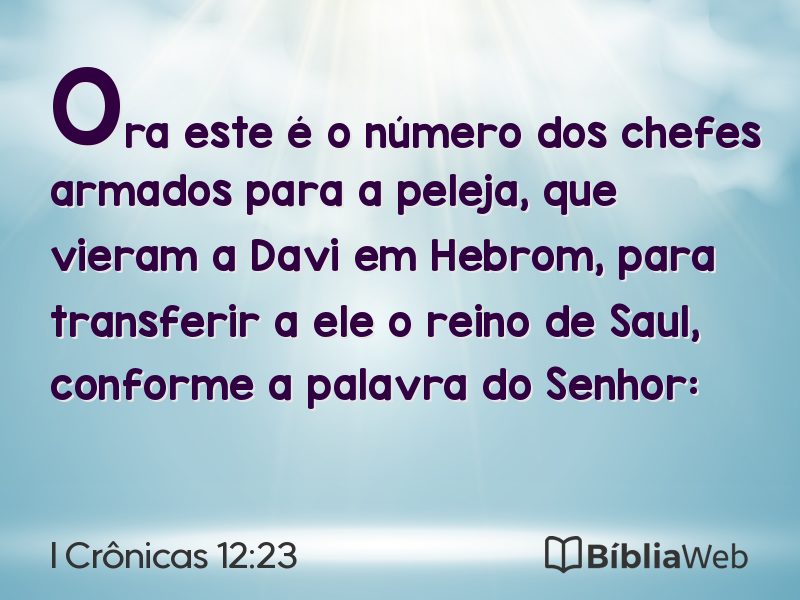 I Crônicas 12:23 em imagem para compartilhar