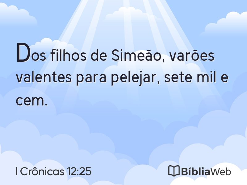 I Crônicas 12:25 em imagem para compartilhar