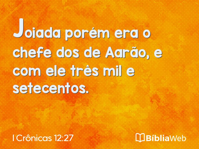 I Crônicas 12:27 em imagem para compartilhar