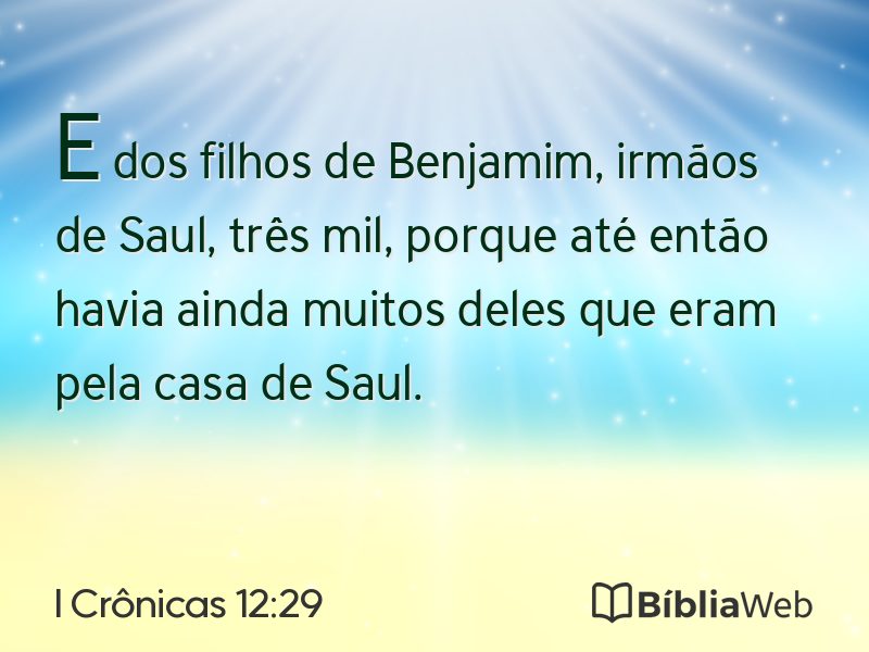 I Crônicas 12:29 em imagem para compartilhar