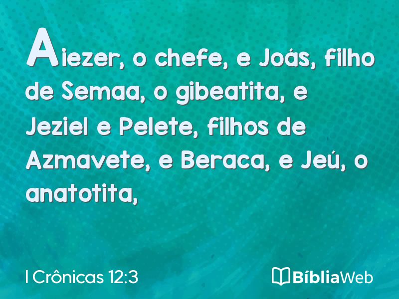 I Crônicas 12:3 em imagem para compartilhar