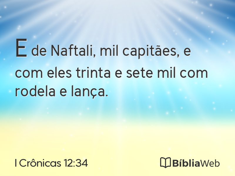 I Crônicas 12:34 em imagem para compartilhar