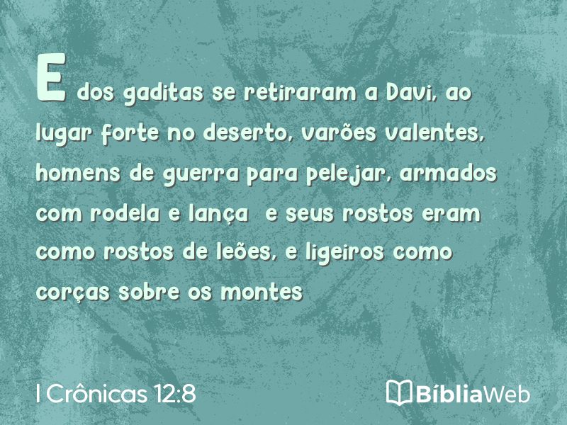 I Crônicas 12:8 em imagem para compartilhar