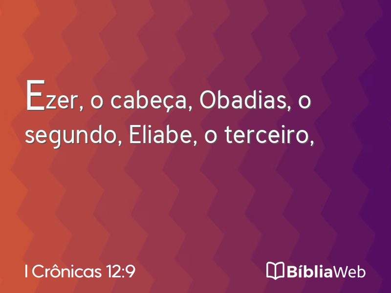 I Crônicas 12:9 em imagem para compartilhar