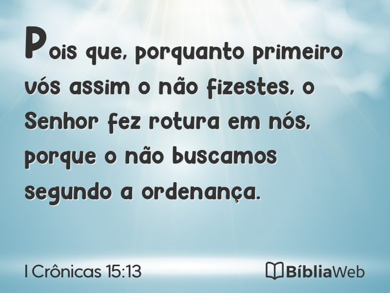 I Crônicas 15:13 em imagem para compartilhar