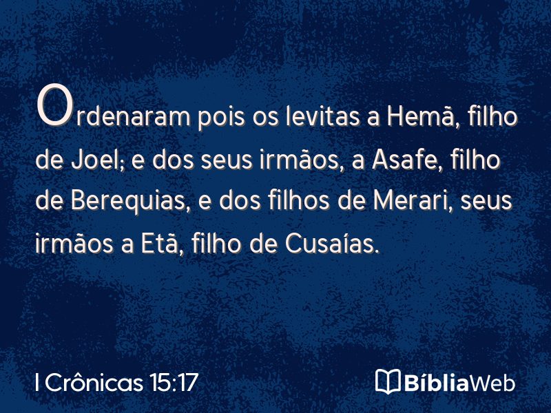 I Crônicas 15:17 em imagem para compartilhar