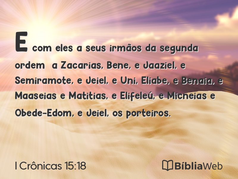 I Crônicas 15:18 em imagem para compartilhar