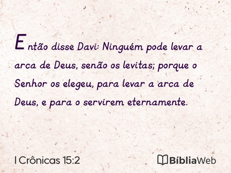 I Crônicas 15:2 em imagem para compartilhar
