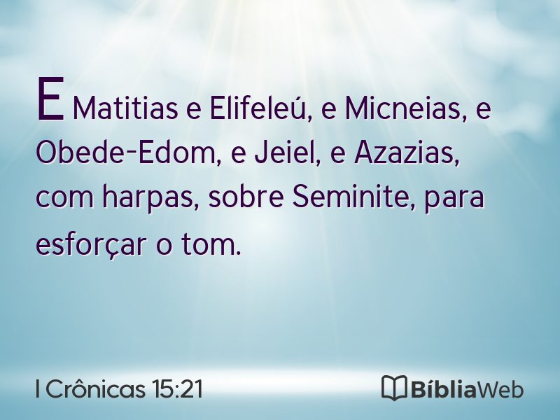 I Crônicas 15:21 em imagem para compartilhar