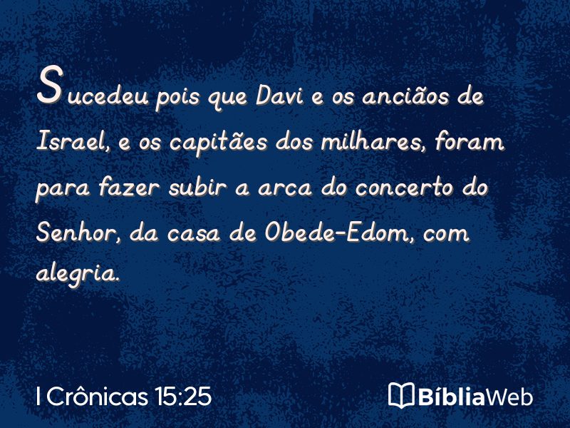 I Crônicas 15:25 em imagem para compartilhar