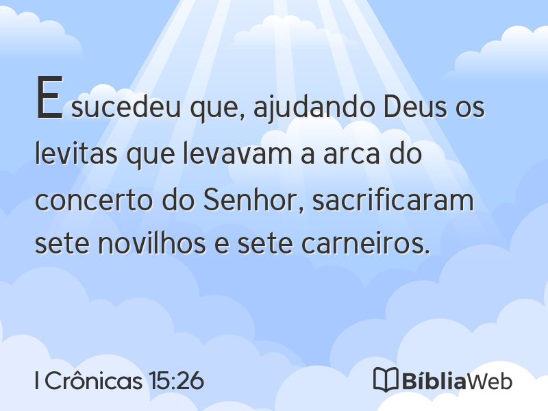 I Crônicas 15:26 em imagem para compartilhar