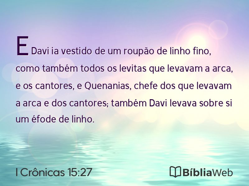 I Crônicas 15:27 em imagem para compartilhar