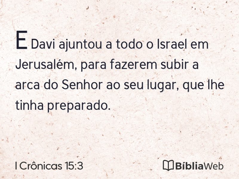 I Crônicas 15:3 em imagem para compartilhar