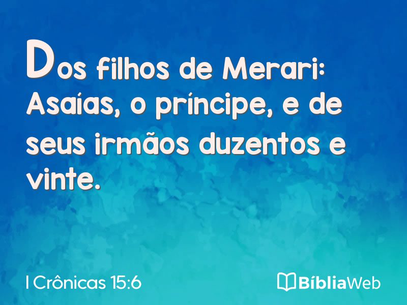I Crônicas 15:6 em imagem para compartilhar
