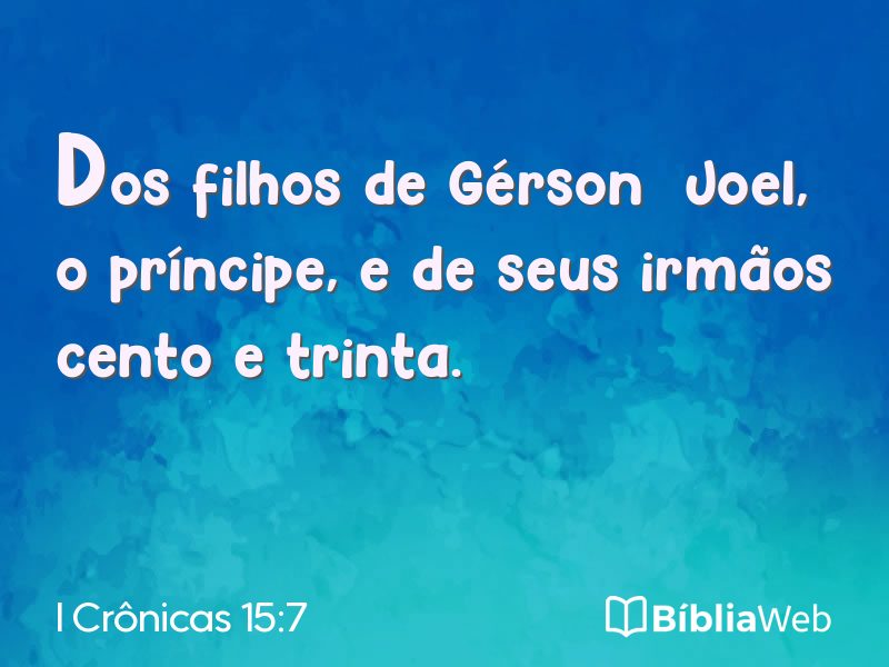 I Crônicas 15:7 em imagem para compartilhar