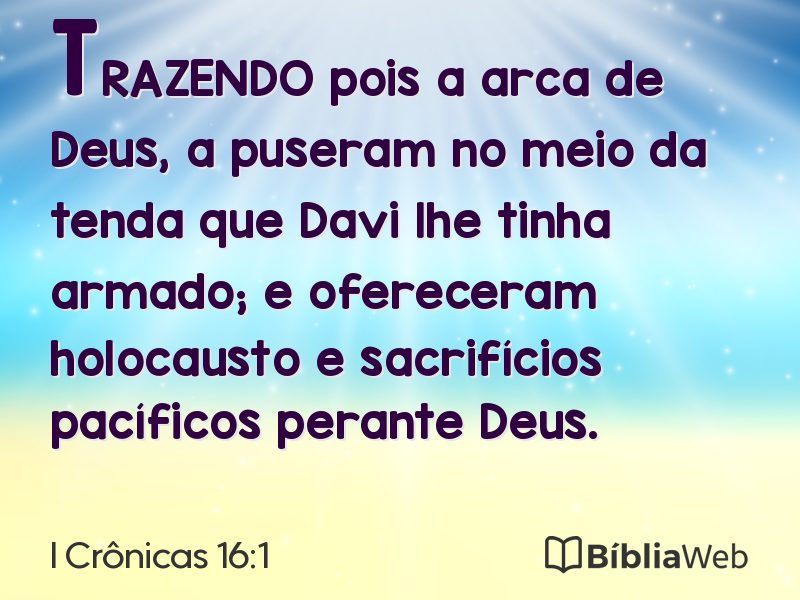 I Crônicas 16:1 em imagem para compartilhar