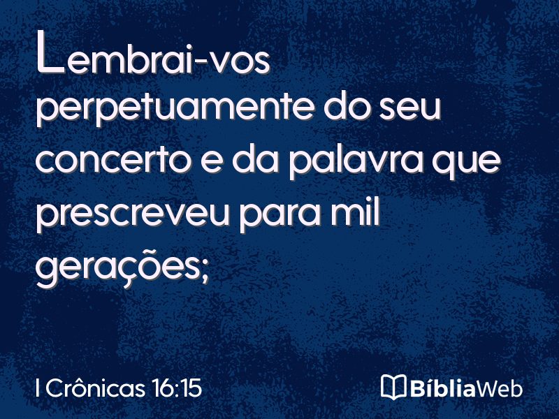 I Crônicas 16:15 em imagem para compartilhar