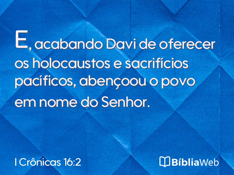 I Crônicas 16:2 em imagem para compartilhar