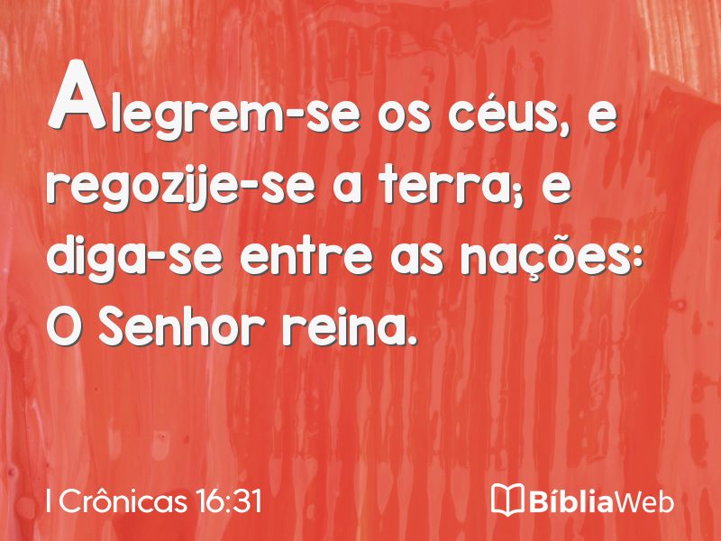 I Crônicas 16:31 em imagem para compartilhar