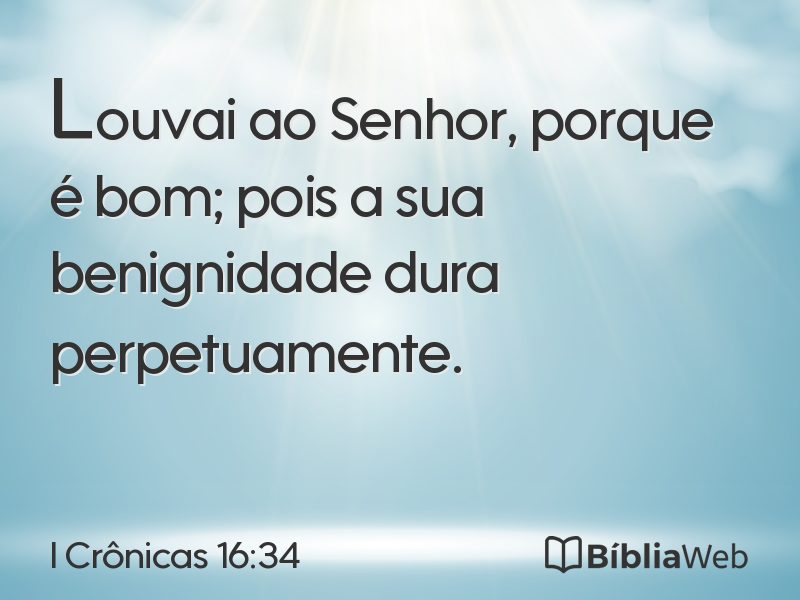 I Crônicas 16:34 em imagem para compartilhar